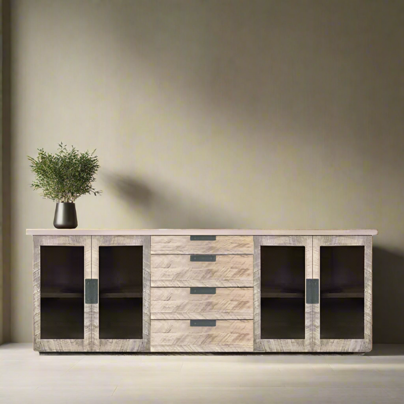 Arthur Philippe Sideboard with Drawers (Glass Doors)
