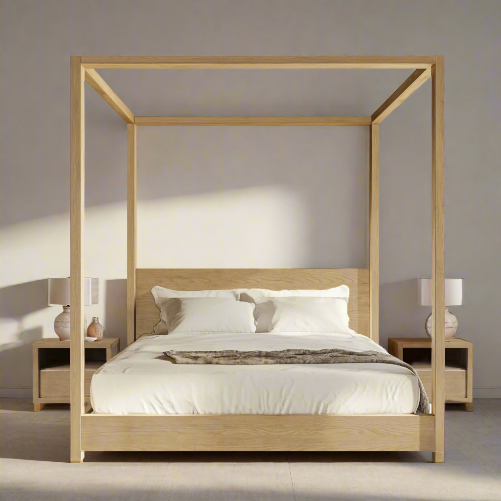 Pintura Solid Wood Canopy Bed