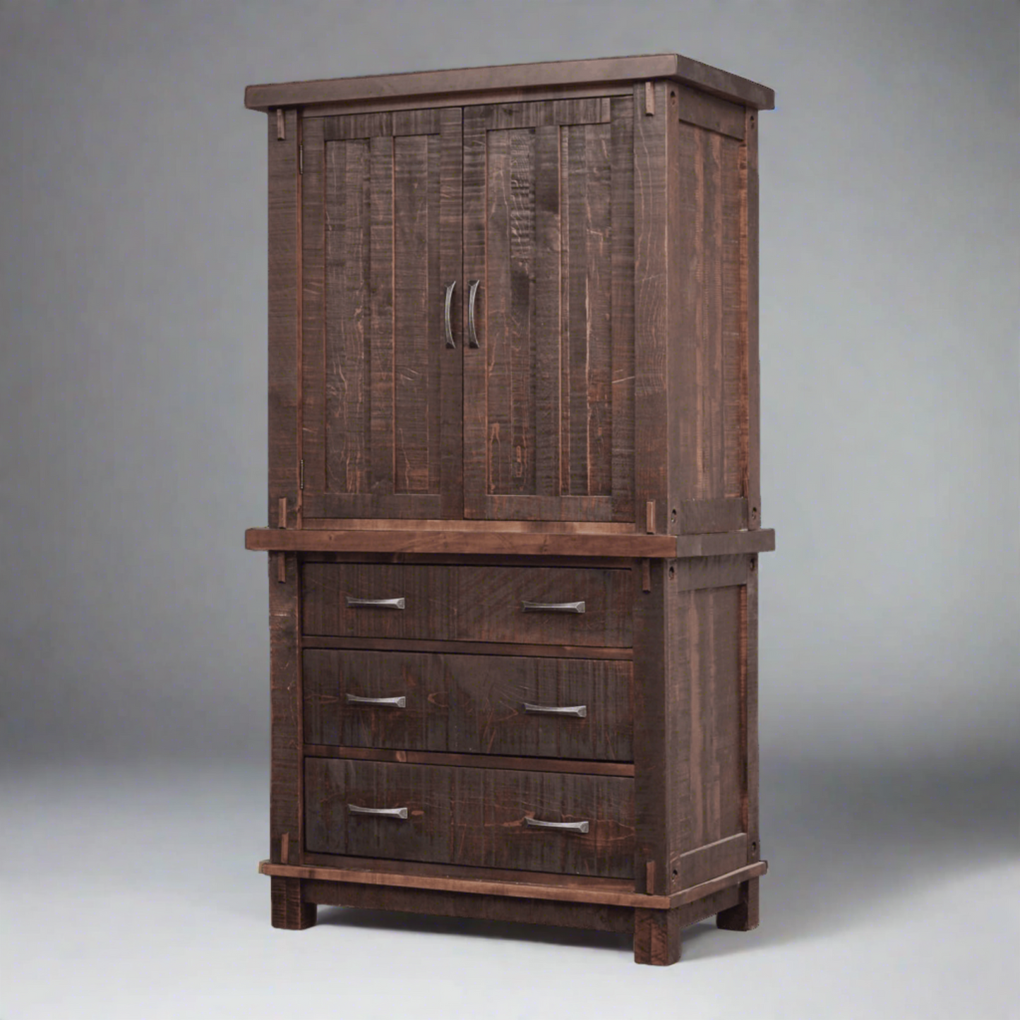 Timber Armoire 3 Drawer 2 Adj Shelves