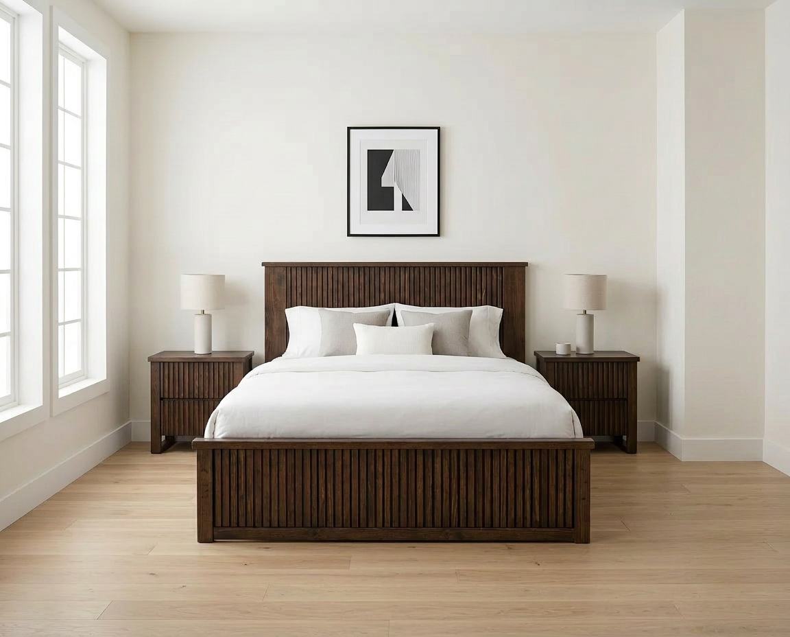 Sutton Bedroom Collection Set (1 King Bed w/ 2 Nightstands