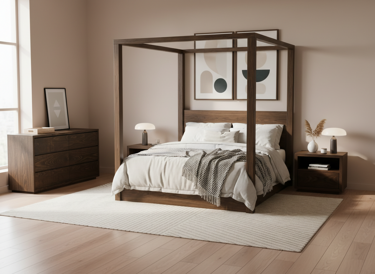 Hudson Solid Wood Canopy Bed