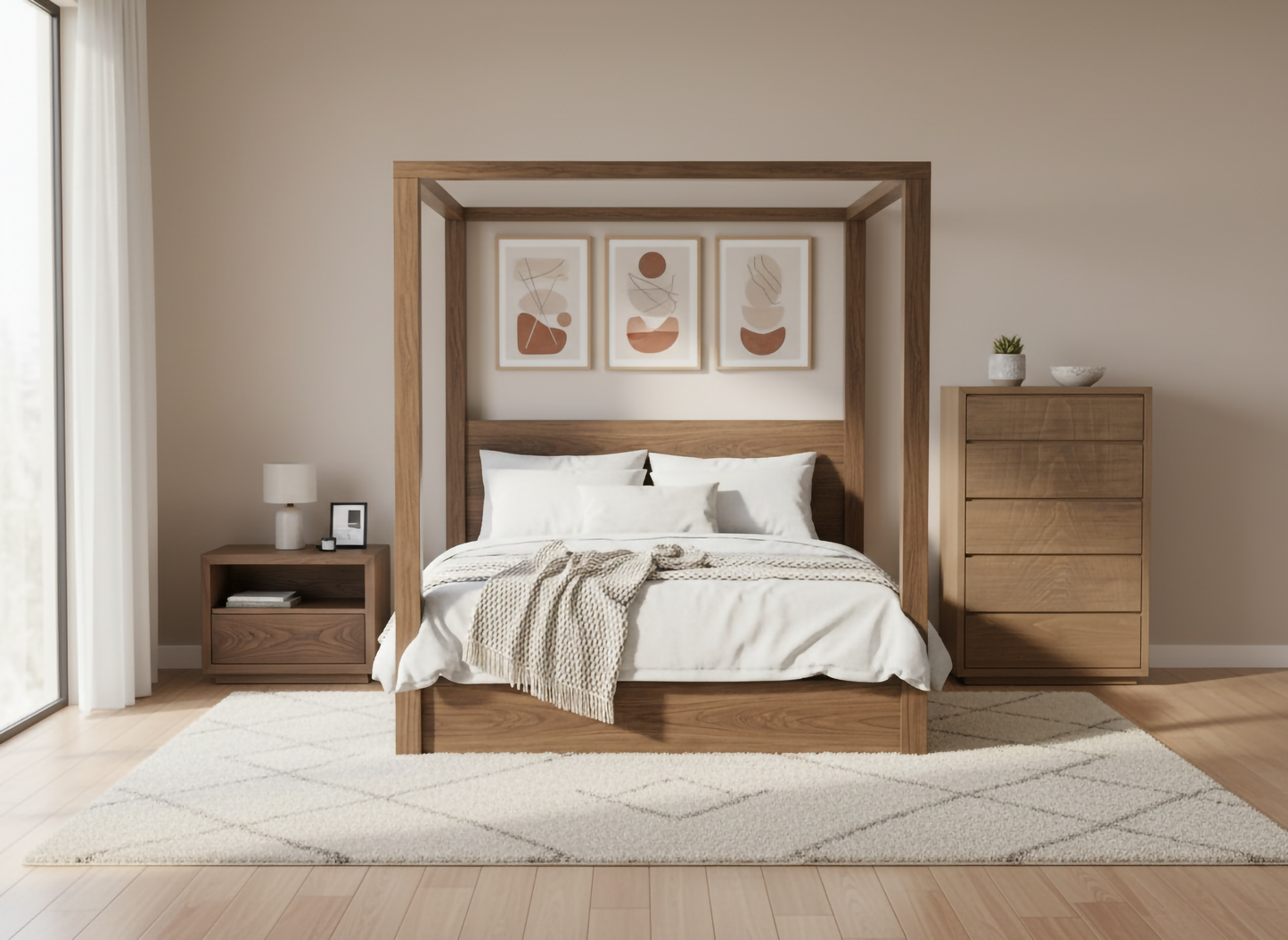 Hudson Solid Wood Canopy Bed