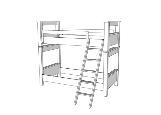 Custom Bunk Beds (Single over Single) x 2 - Center Ladder