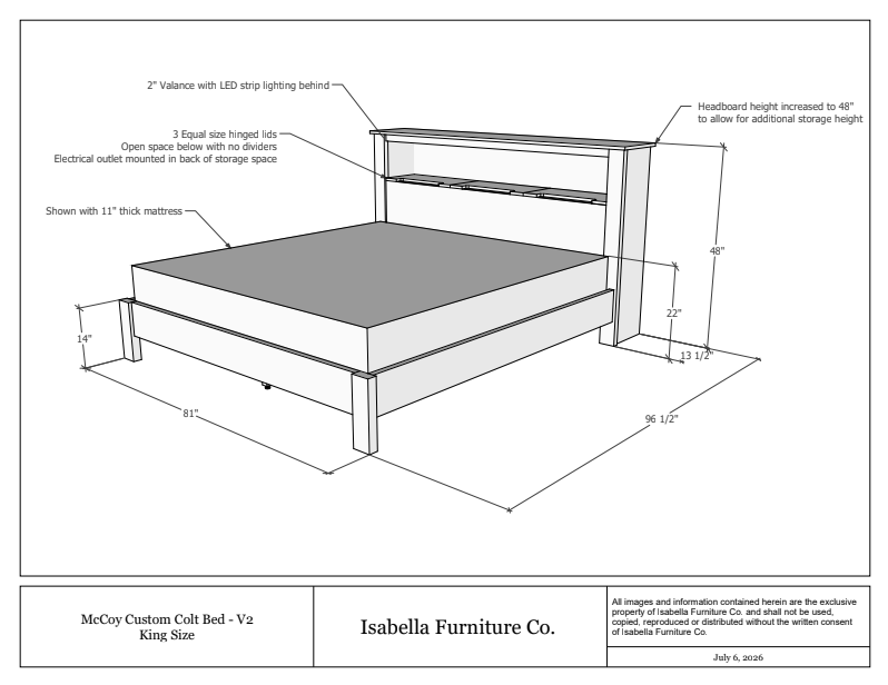 Custom - Colt Style Bed (King)