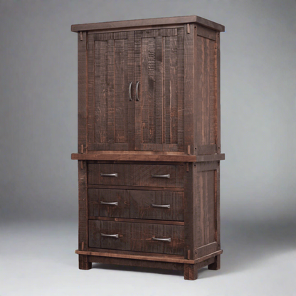 Timber Armoire 3 Drawer 2 Adj Shelves
