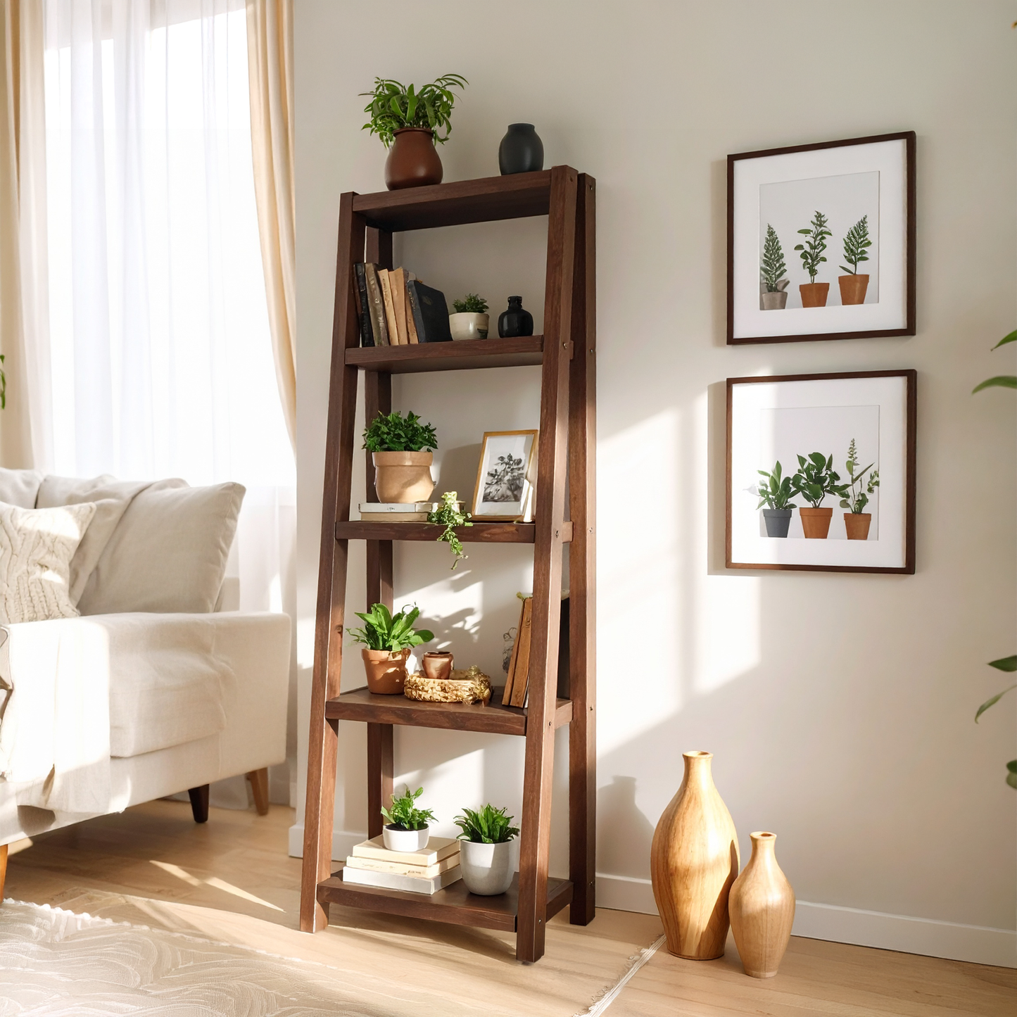 Solid Wood Lean To Shelving Unit